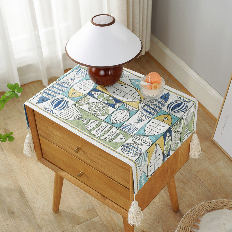 Decorative Fish Pattern Table Runner
