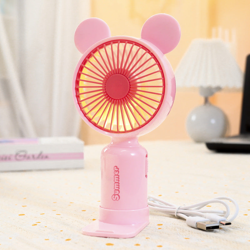 Women's Portable Fan with Cute Ears Bowlift