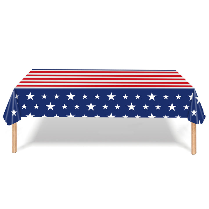 Unisex nan patriotic disposable party tableware and decoration kit with printed flag paper plates matching table covers napkins and pennant bunting Bowlift