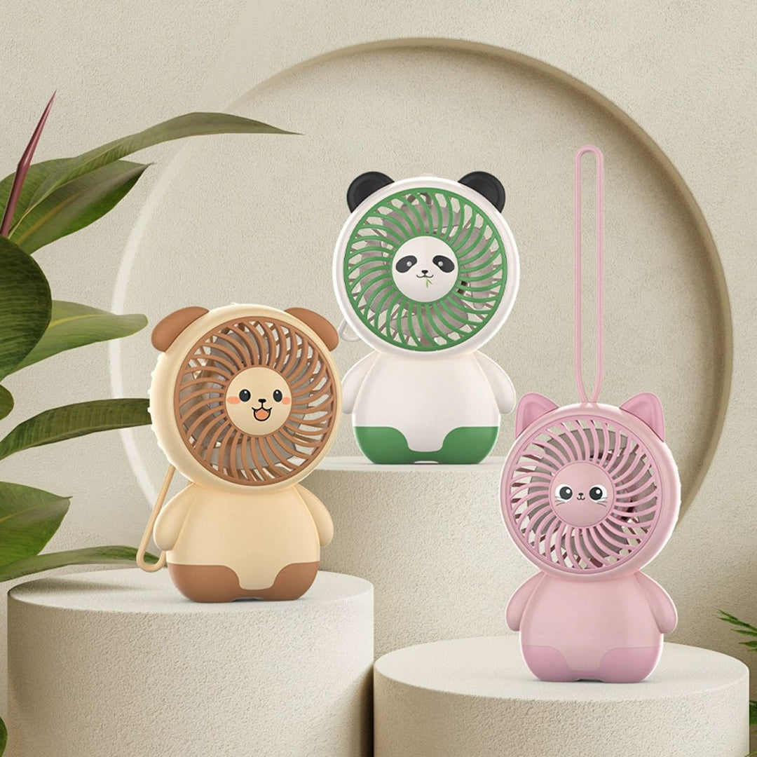Portable Cute Animal-Themed Handheld Fan Bowlift