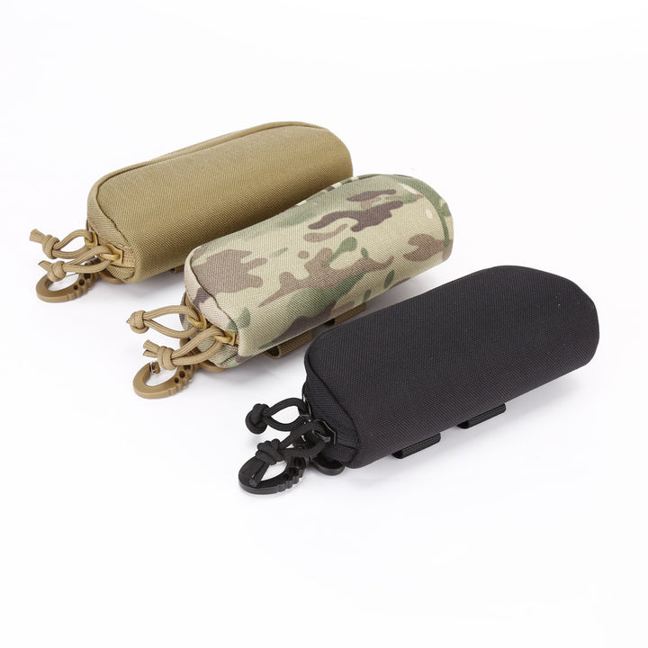 Durable Tactical Eyewear And Accessory Zippered Pouch With Carabiner Bowlift