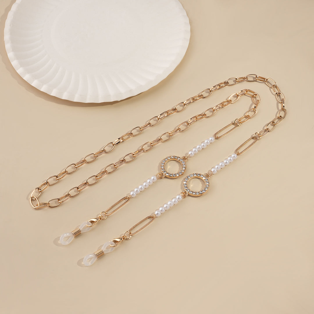 Decorative Pearl-Linked Eyewear Chain Bowlift