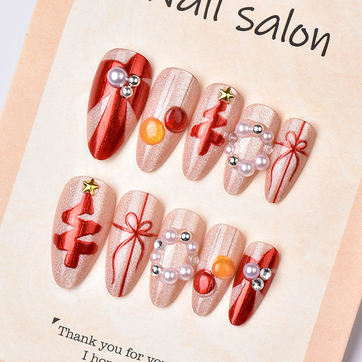 Acrylic nail set with glamorous golden accents Bowlift