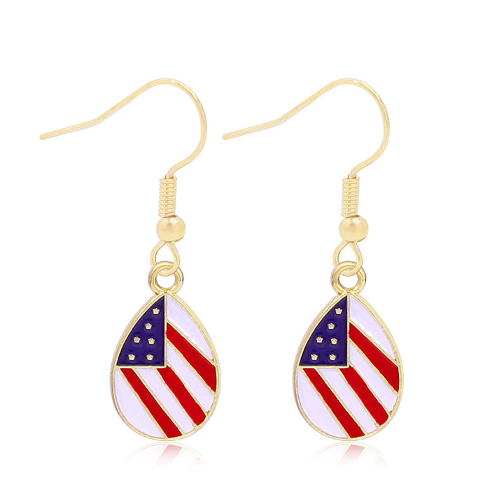 Women's lightweight star earrings with enamel flag design and fishhook Bowlift