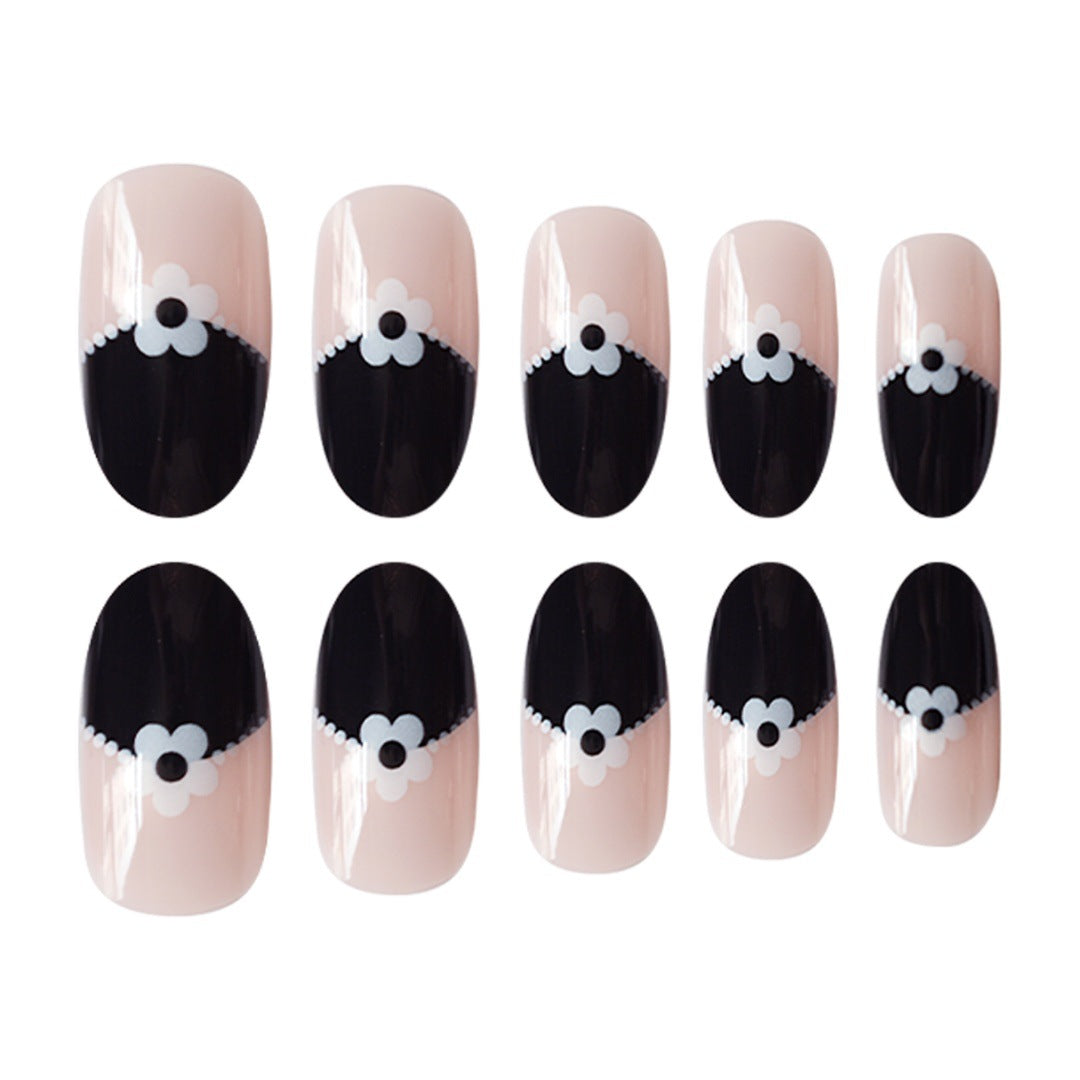 Artistic Floral Tip Press-On Nails Bowlift