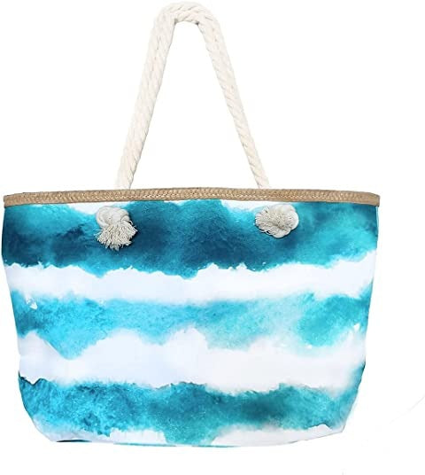 Large tote bag with tropical leaf design Bowlift