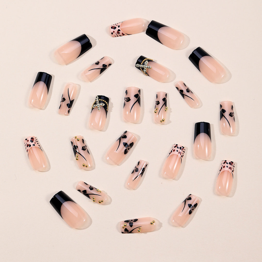 Decorative Acrylic Press-On Nail Set Bowlift