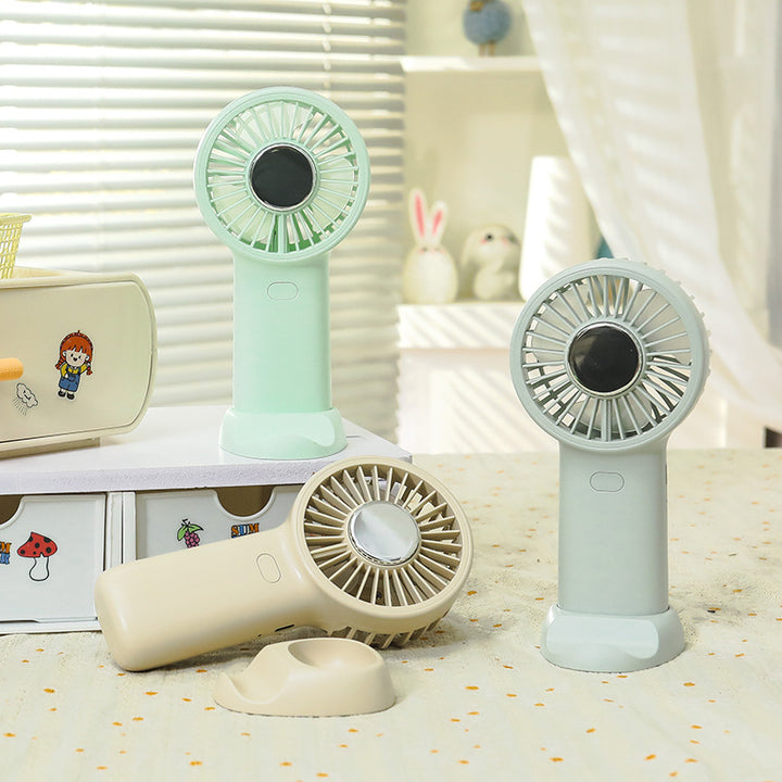 Women's portable USB hand fan with multifunctional holder Bowlift