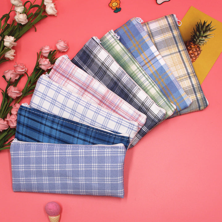 Stylish Plaid Pencil Case Bowlift