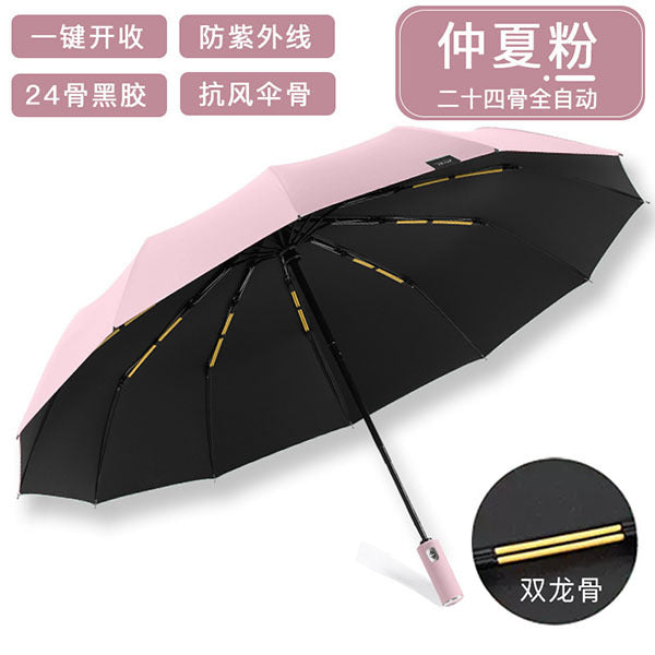 Women's automatic windproof umbrella with UV protection Bowlift
