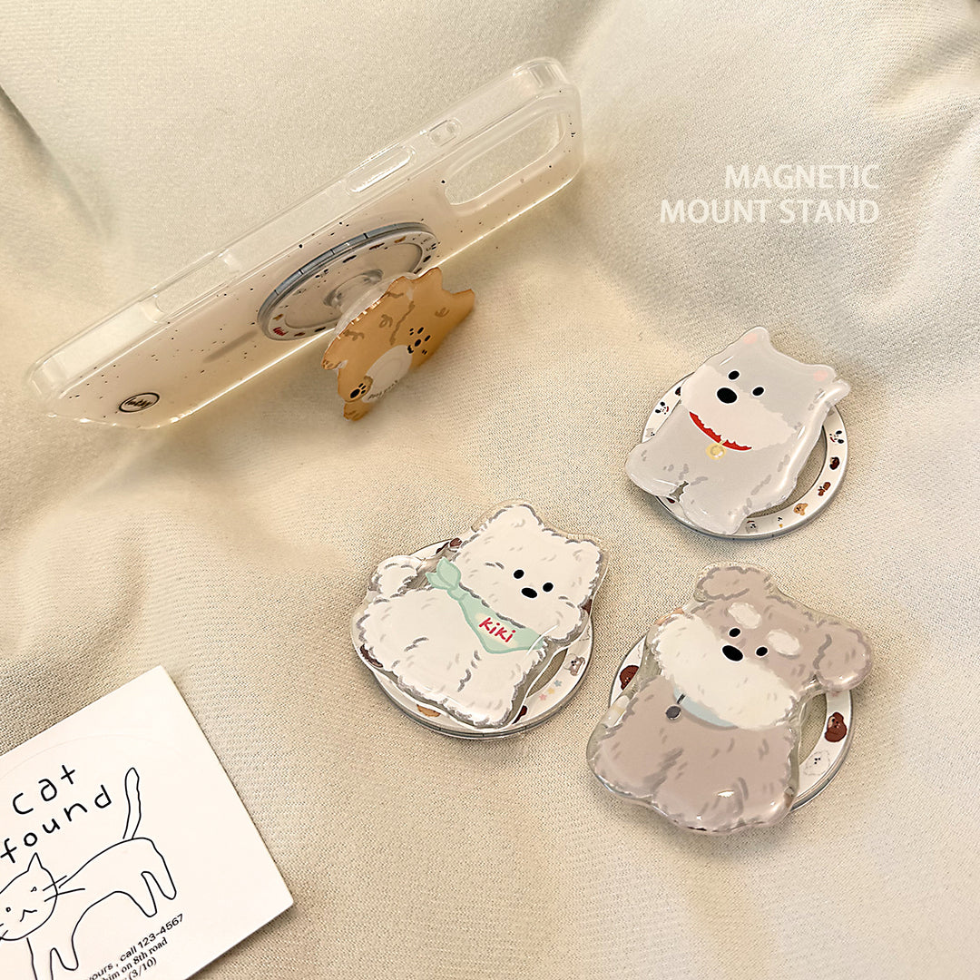 Magnetic smartphone holder in cute dog design Bowlift