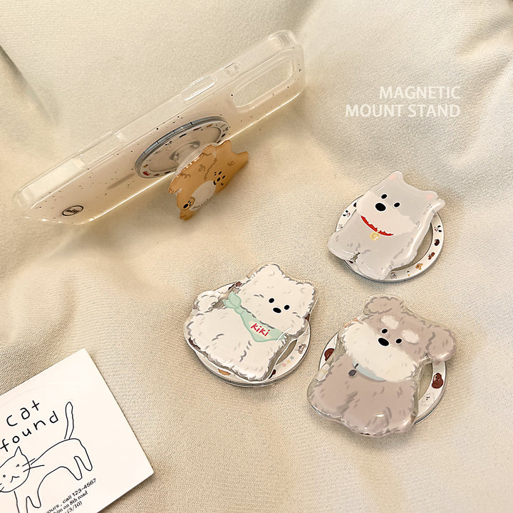 Magnetic smartphone holder in cute dog design Bowlift