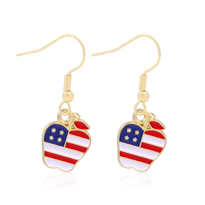 Women's lightweight star earrings with enamel flag design and fishhook Bowlift