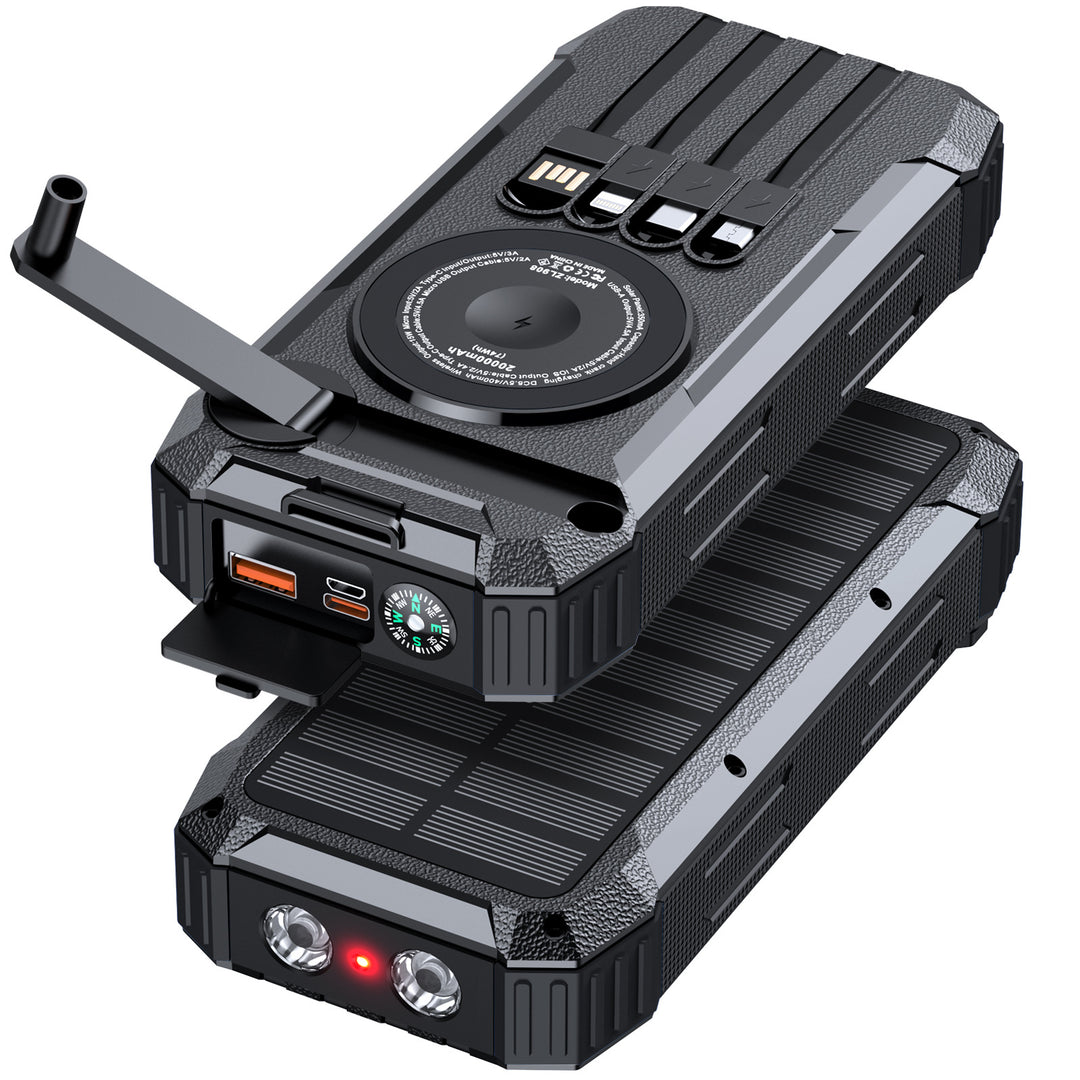 Outdoor Powerbank with solar charging function and integrated LED lamp Bowlift