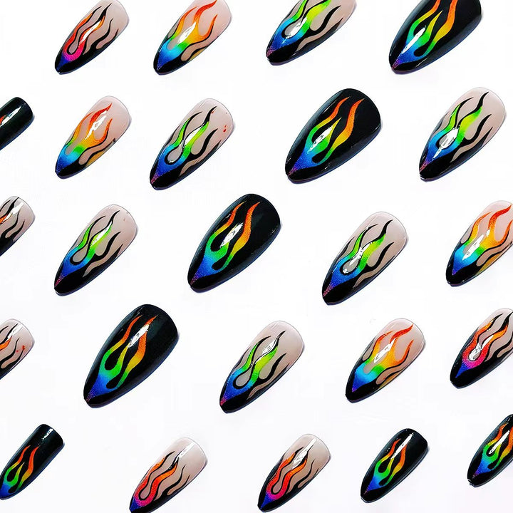 Creative Art Nails with Eye-Catching Flame Design Bowlift