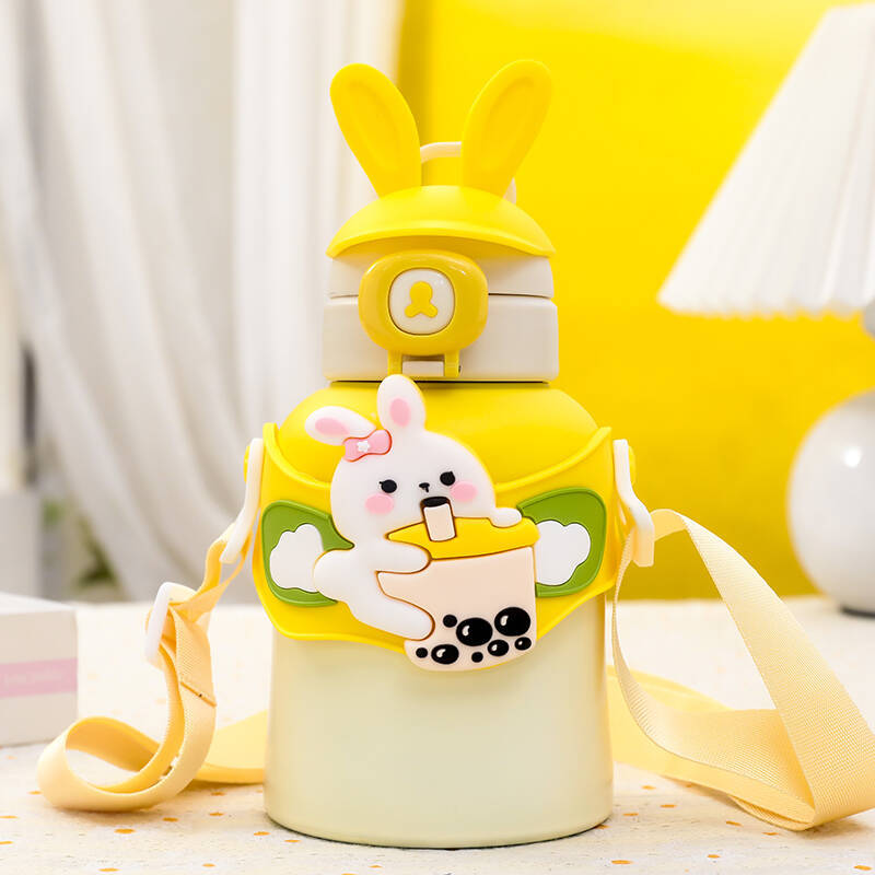 Ladies Insulated Water Bottle with Colorful Rabbit Design Bowlift