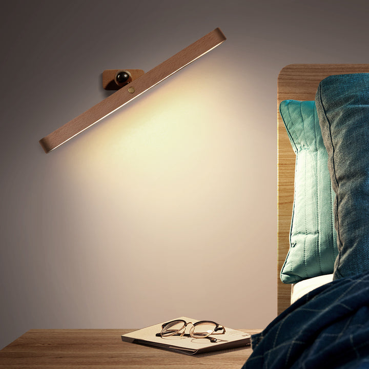 Minimalist floating wall shelf with brass ball accent solid beech wood Bowlift
