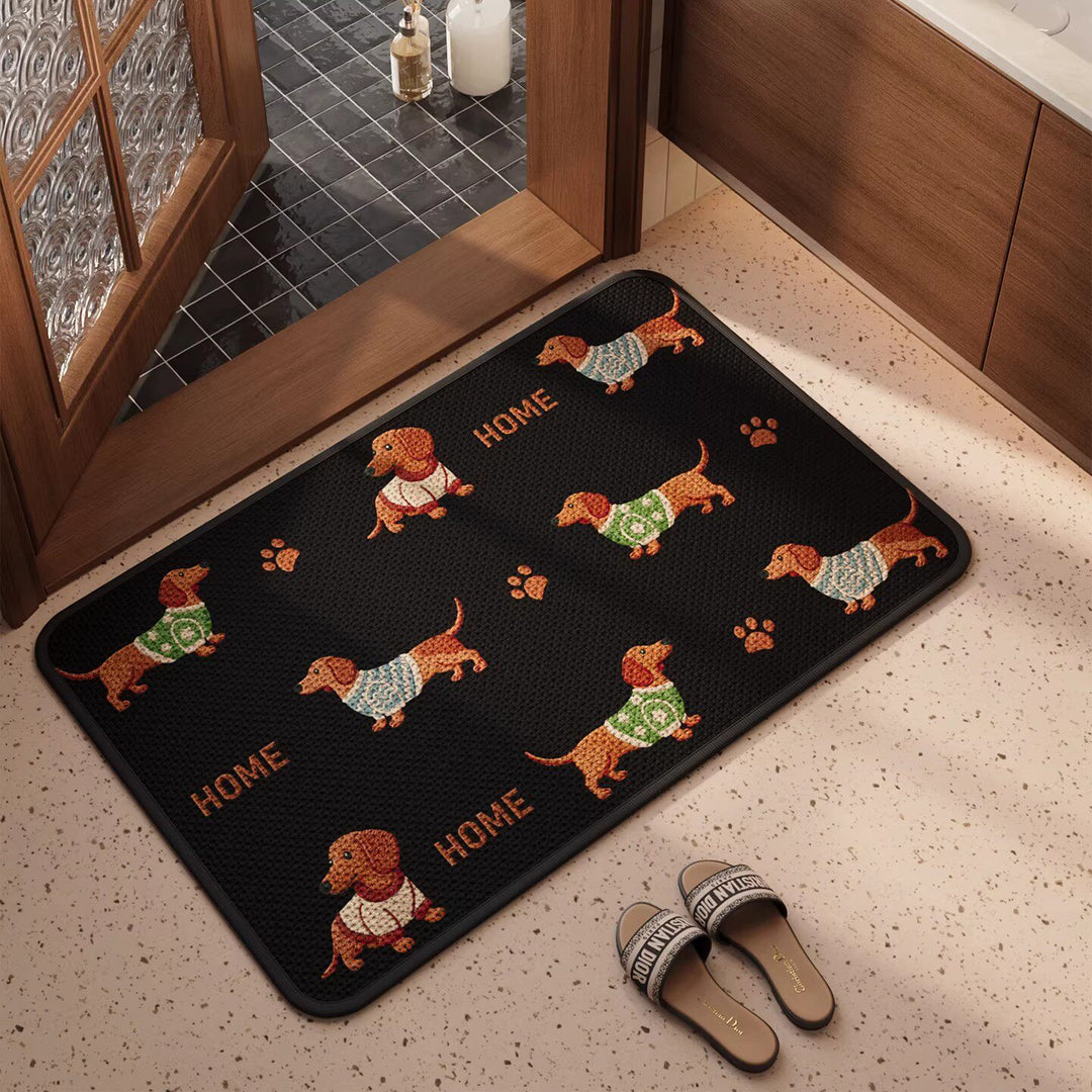 Welcome Mat with Cute Dog Design