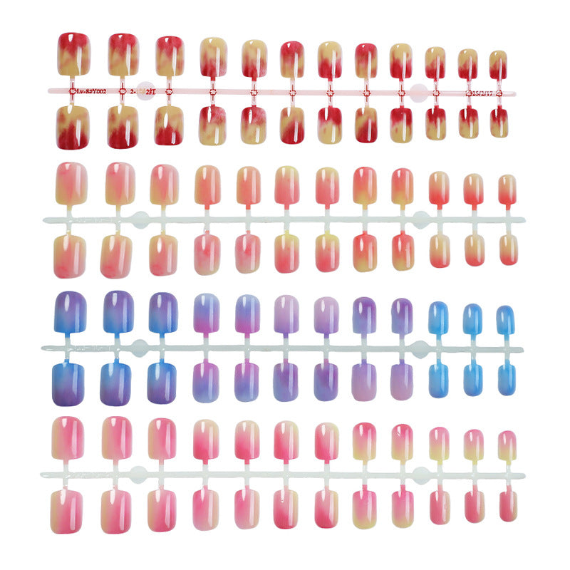 Artistic Marble-Effect Press-On Nail Set Bowlift