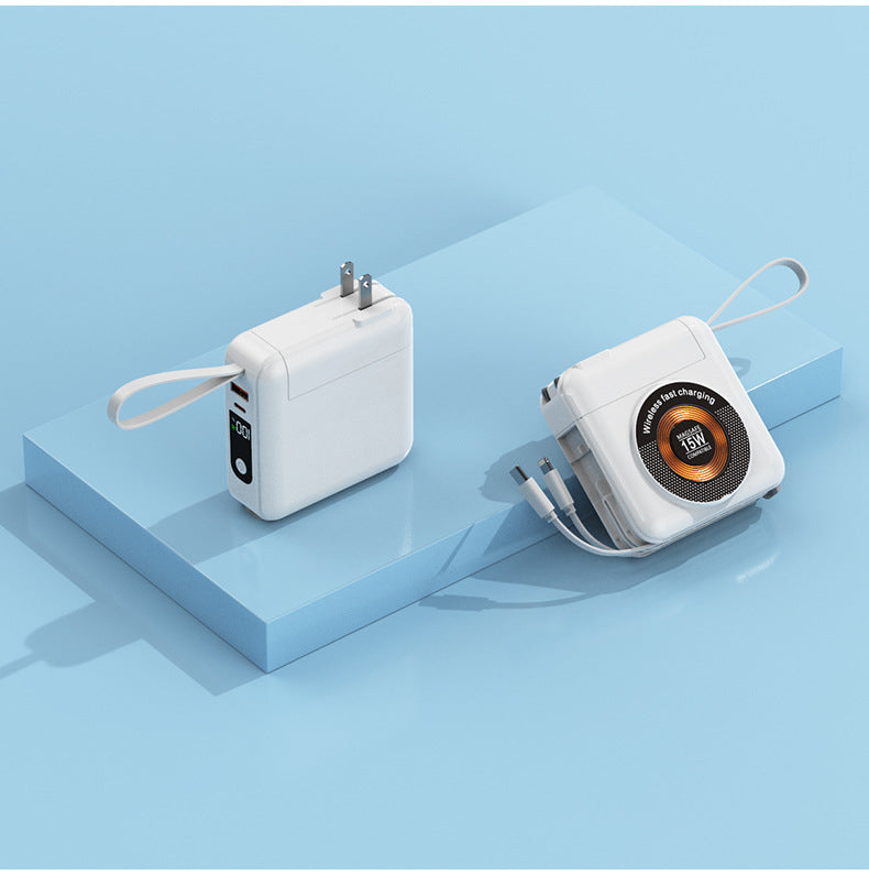 Portable charger with integrated wireless fast charging Bowlift