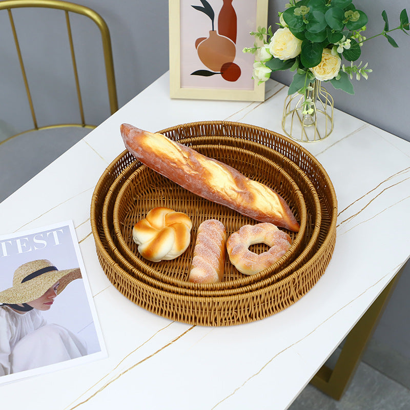 Round Artisan Woven Serving Tray Bowlift