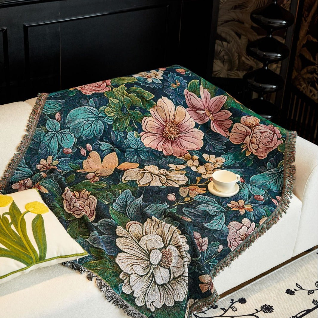 Floral-Inspired Decorative Throw Blanket