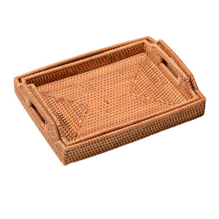 Women's rectangular serving tray made of woven natural material Bowlift