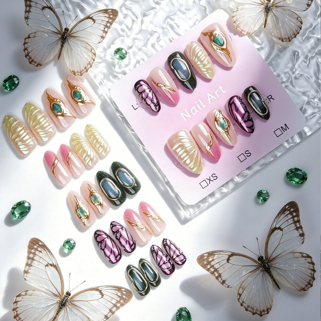Glamorous artificial nails set with delicate designs Bowlift