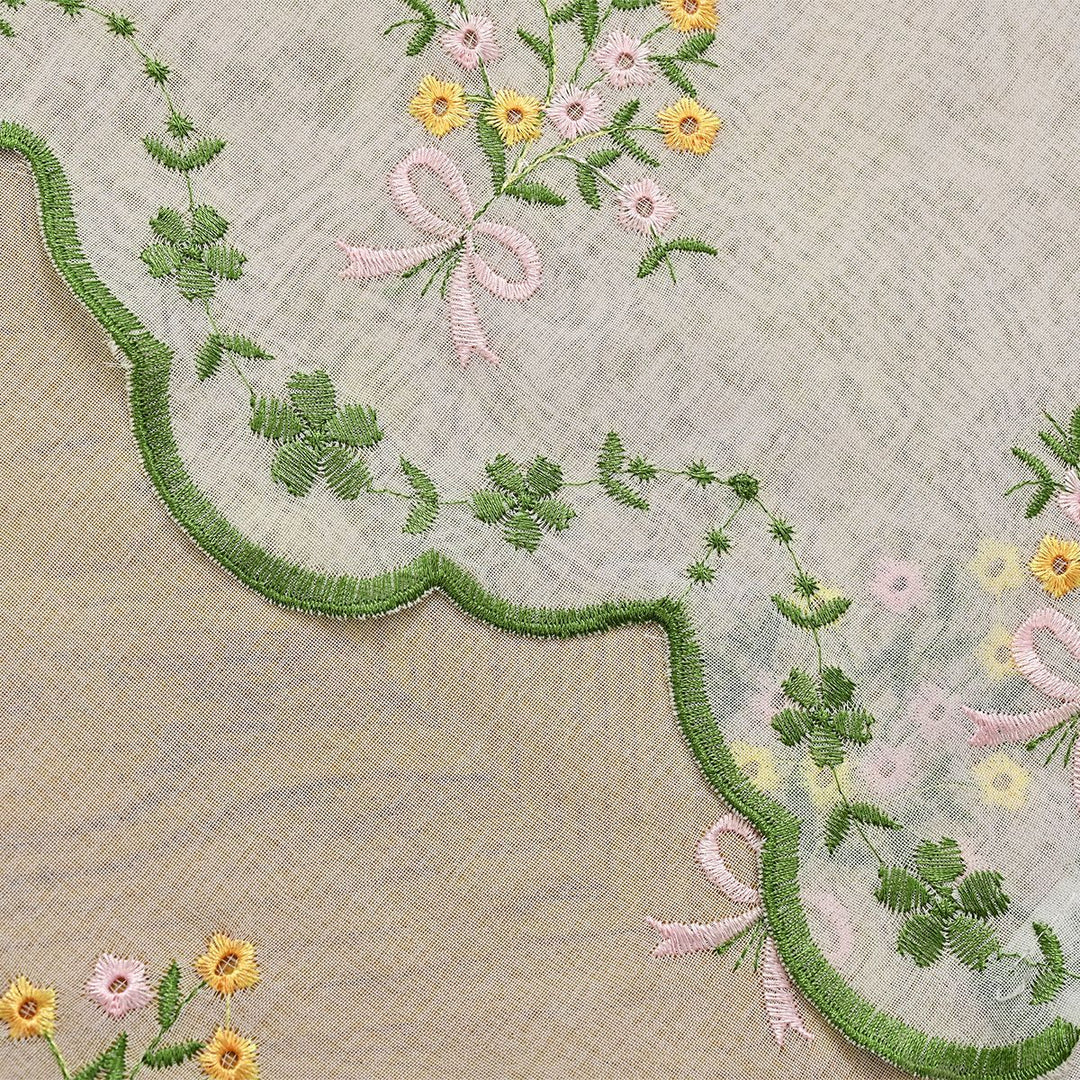 Floral Embroidered Window Valance