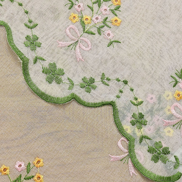 Floral Embroidered Window Valance