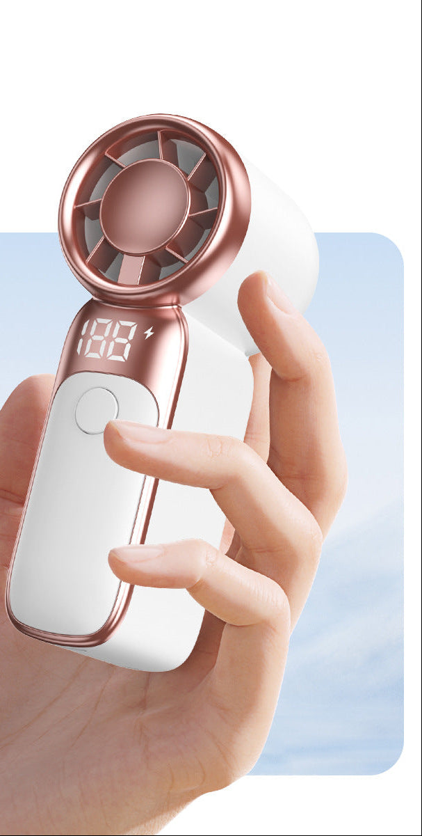 Women Handy Mini Fan with Digital Display Bowlift