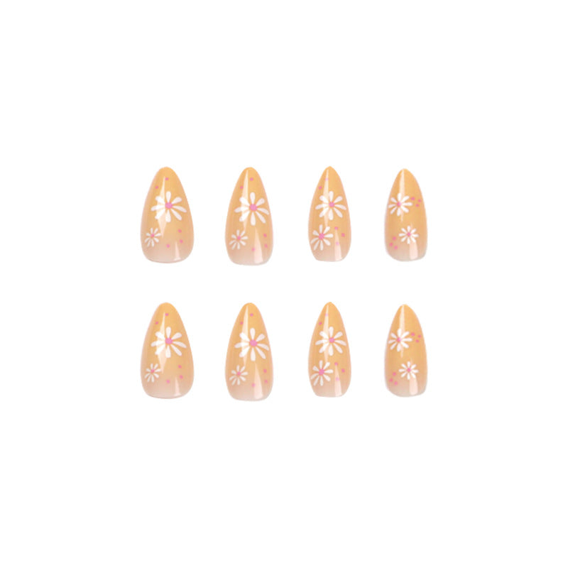 Artistic Press-On Nails with Floral Patterns Bowlift