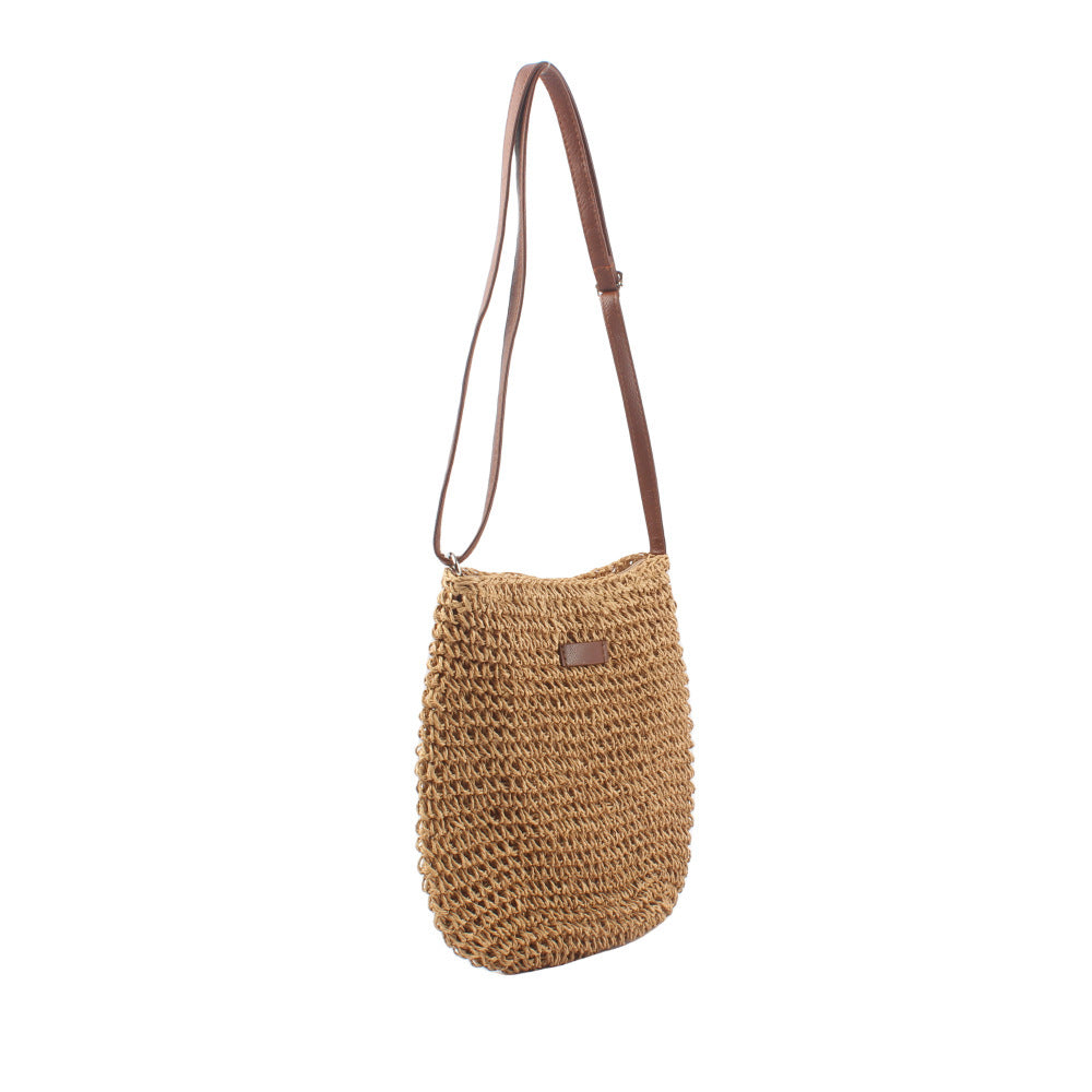 Shoulder bag made of handwoven natural material with adjustable shoulder strap Bowlift