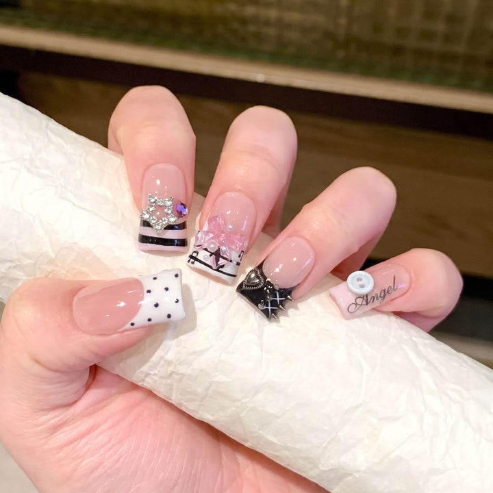 Artistic Designer Press-On Nail Set Bowlift