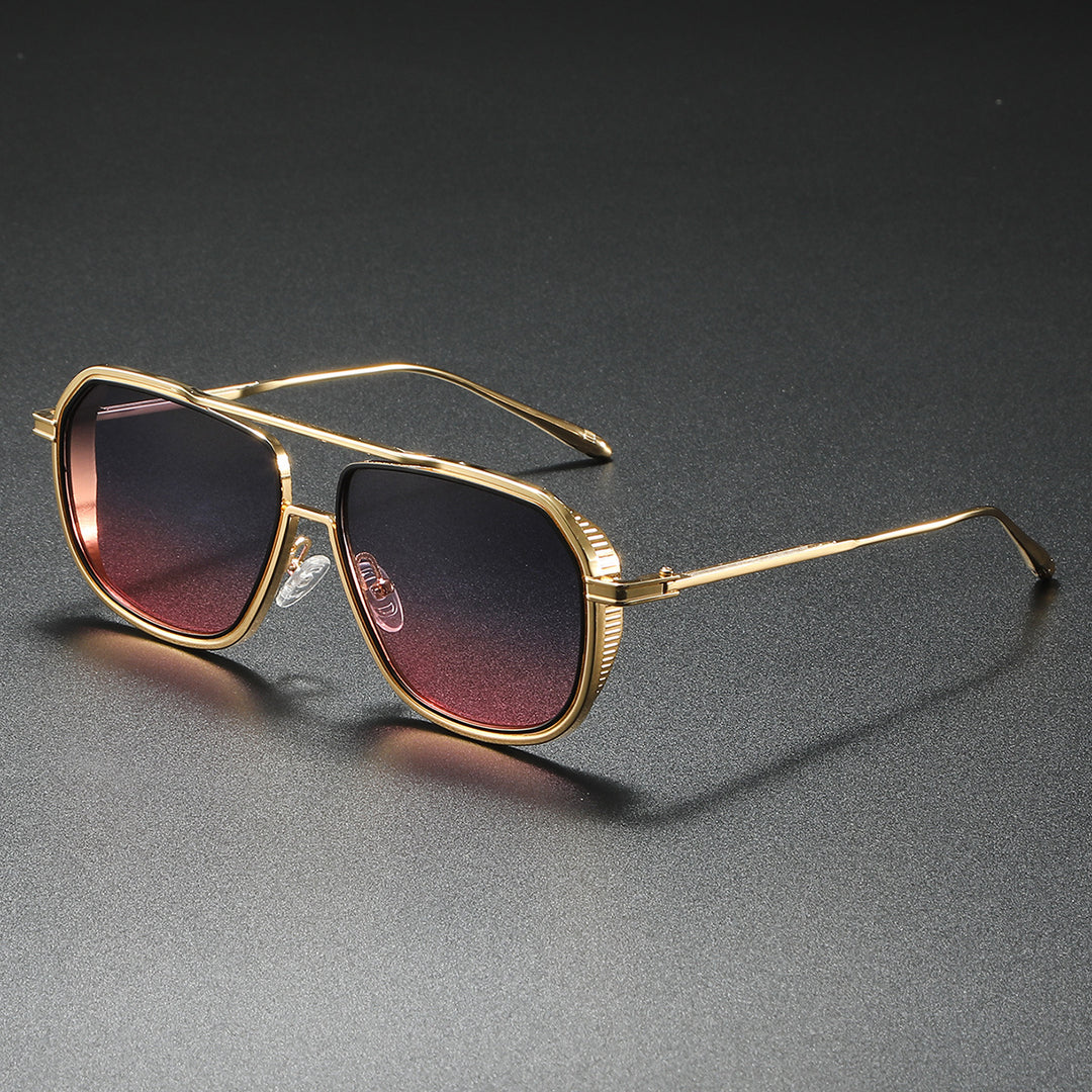 Women's Elegant Sunglasses with Angular Metal Frame Bowlift