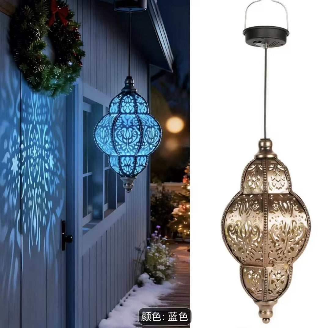Ornate Filigree Hanging Projection Pendant Lamp With Adjustable Cord And LED-Compatible Socket Bowlift