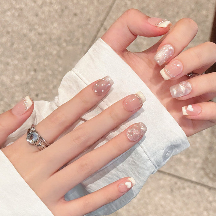 Elegant Heart-Designed Press-On Nails Bowlift