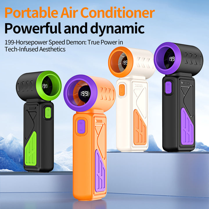 Women's nan compact rechargeable high-speed pocket handheld fan with LED display Bowlift
