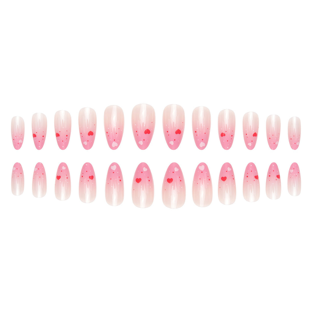 Heart-Design Press-On Nail Art Set Bowlift