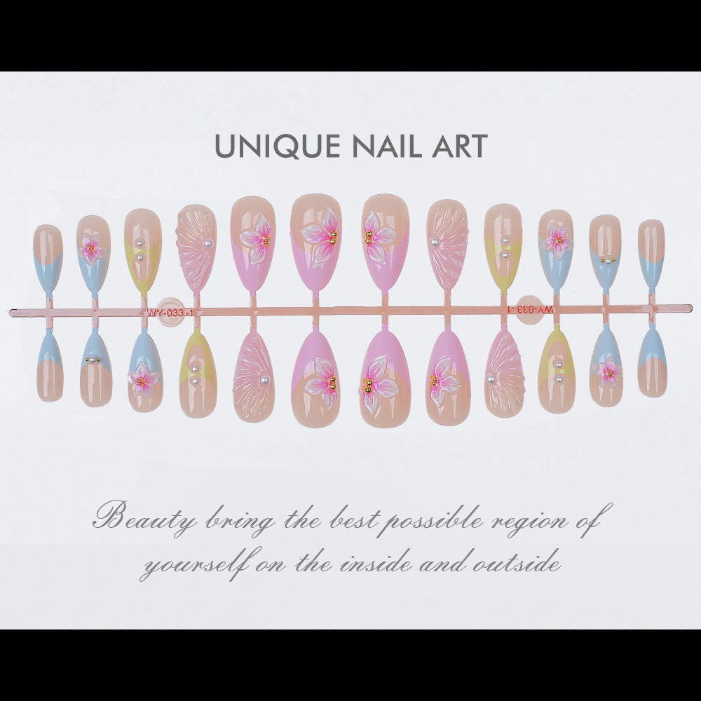 Elegant Floral-Inspired Press-On Nail Set Bowlift