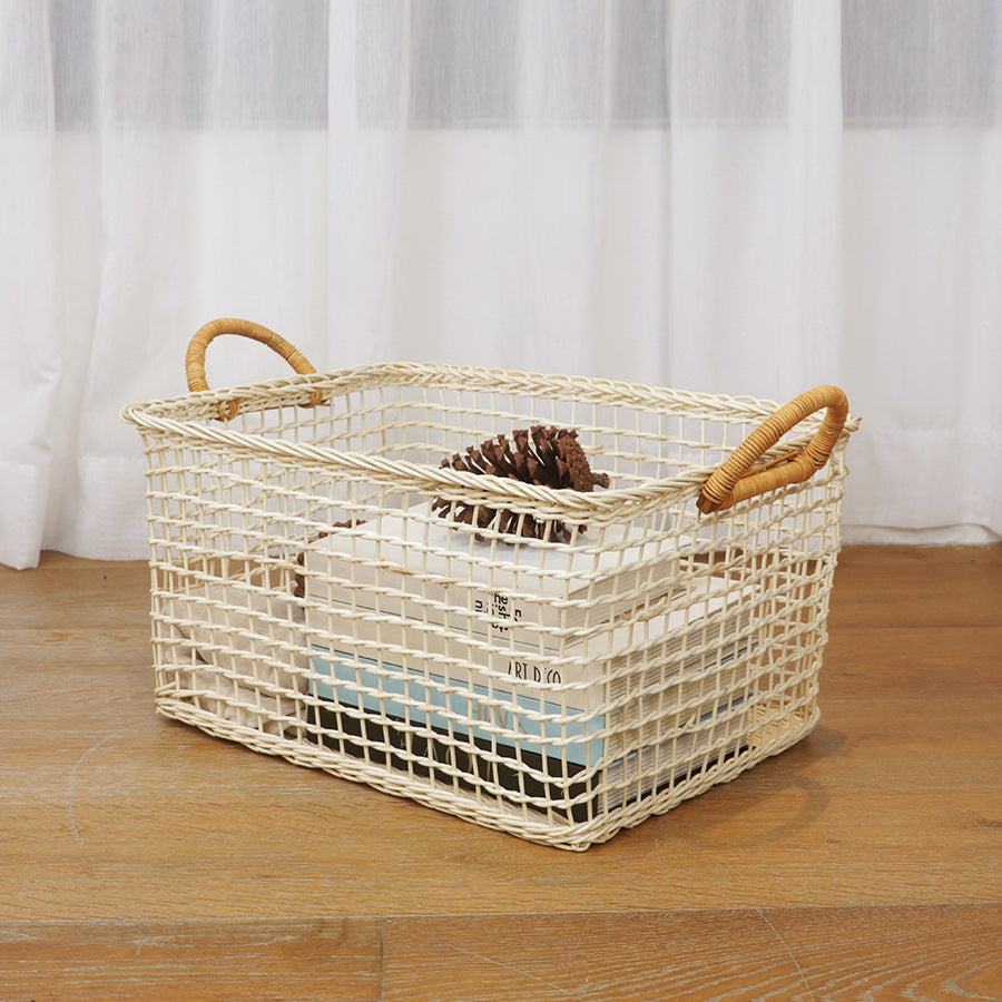 Handmade storage basket with braided handles Bowlift