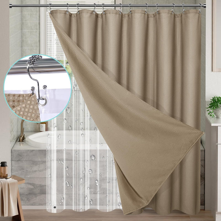 Textured Waterproof Shower Curtain Bowlift