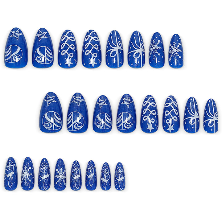 Artificial nails with festive winter design Bowlift