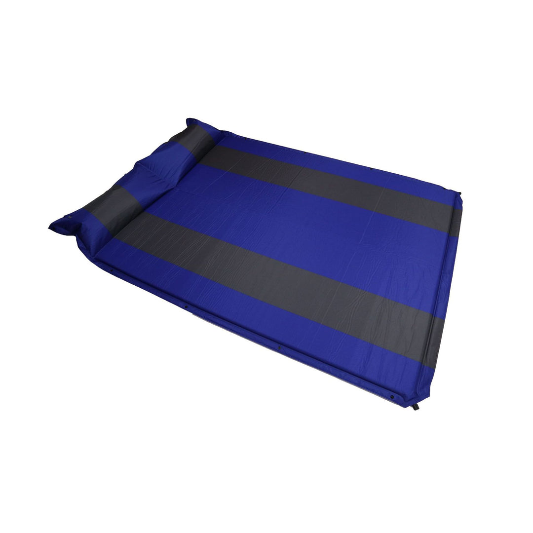 self-inflating double camping mattress with integrated headrest Bowlift