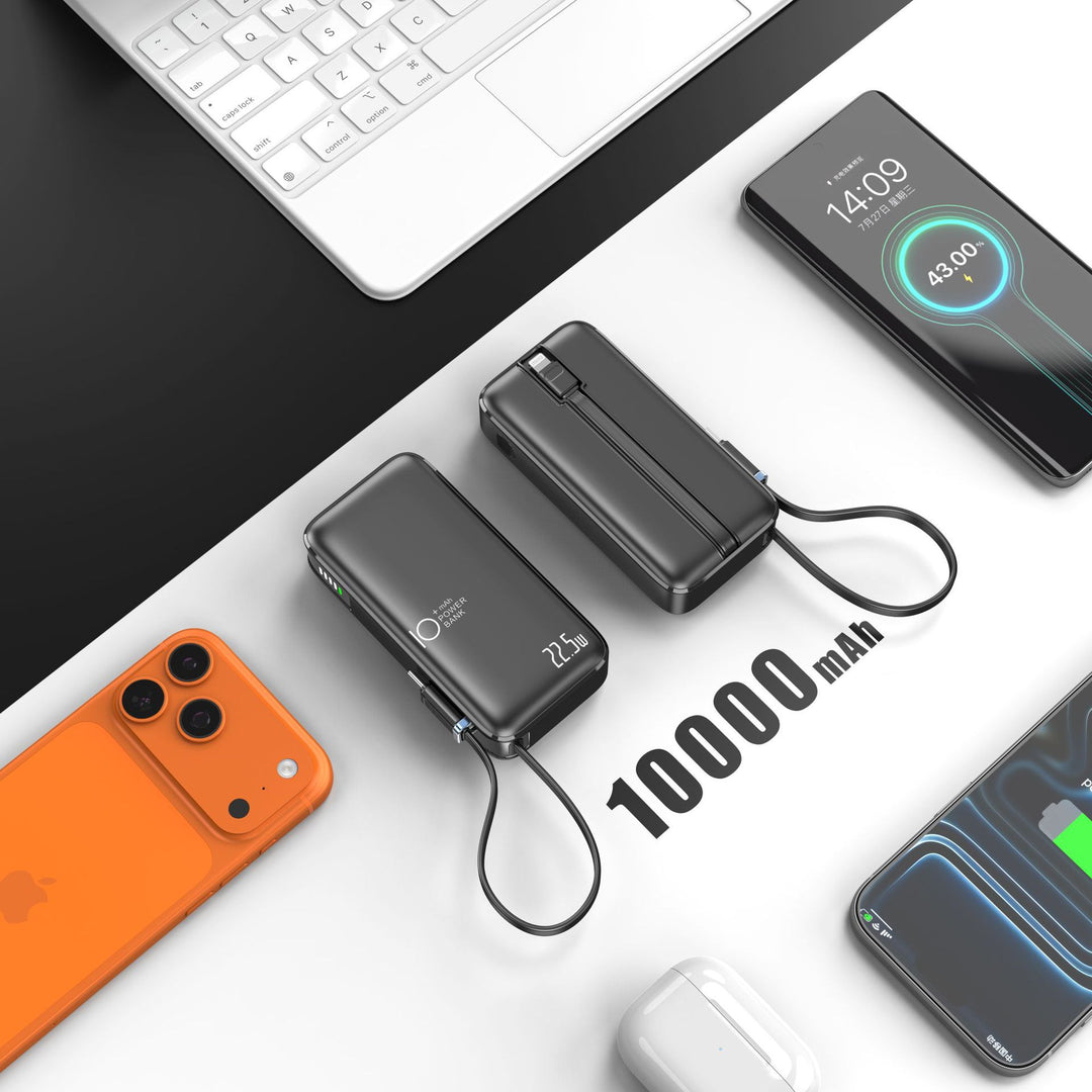 Portable power bank with fast USB-C charging function and integrated LED display Bowlift