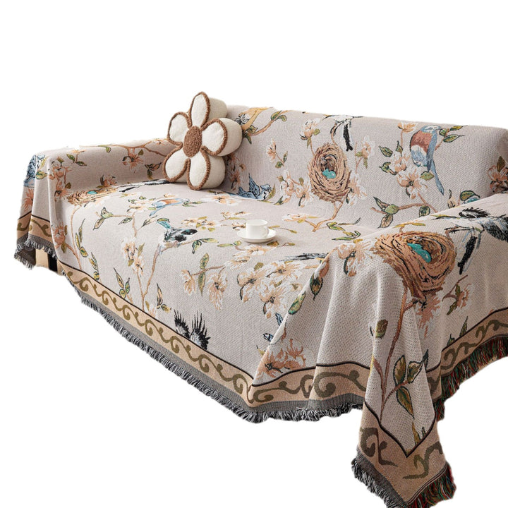 Artistic Floral Pattern Sofa Throw