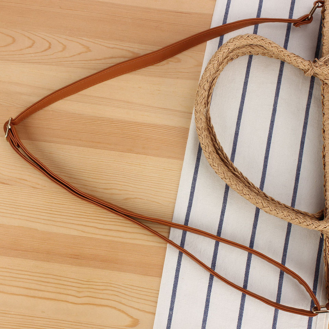 Handbag with Woven Design and Removable Shoulder Strap Bowlift