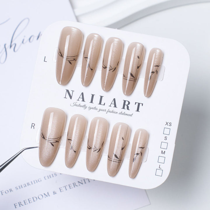 Cute Animal-Themed Press-On Nail Art Set Bowlift