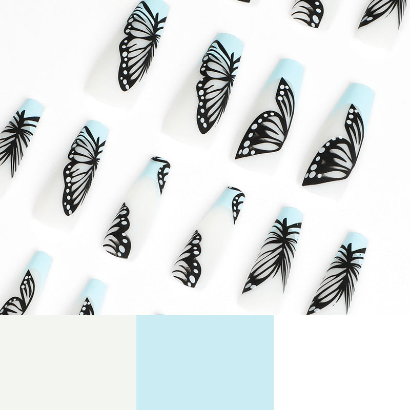 Artistic printed nails with butterfly design Bowlift