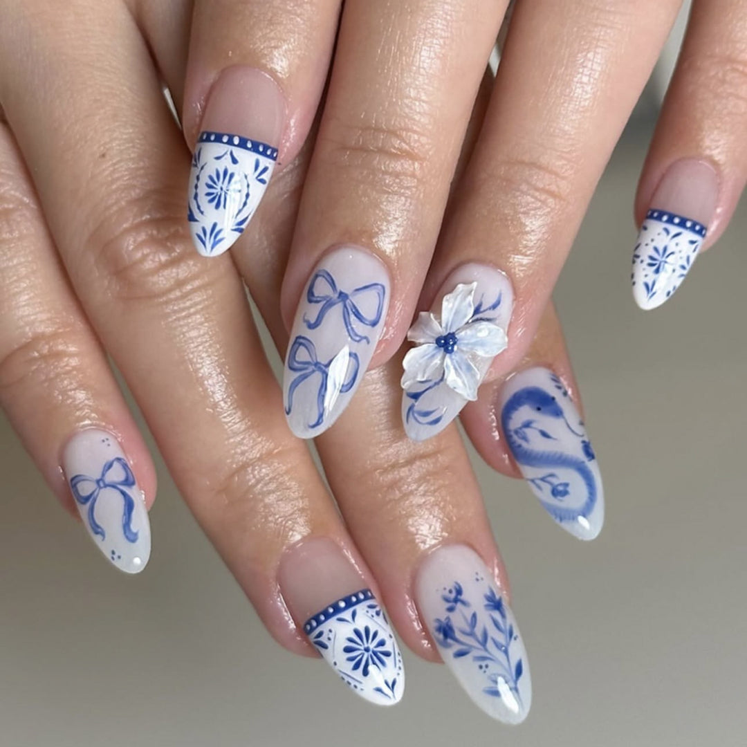 Artful nail art with floral accents Bowlift